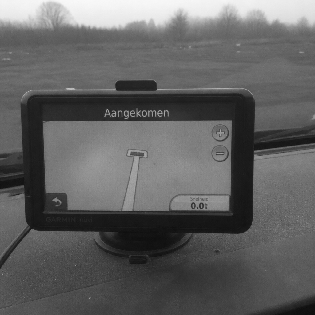 Aangekomen - navigatiescherm toont de bestemming bereikt