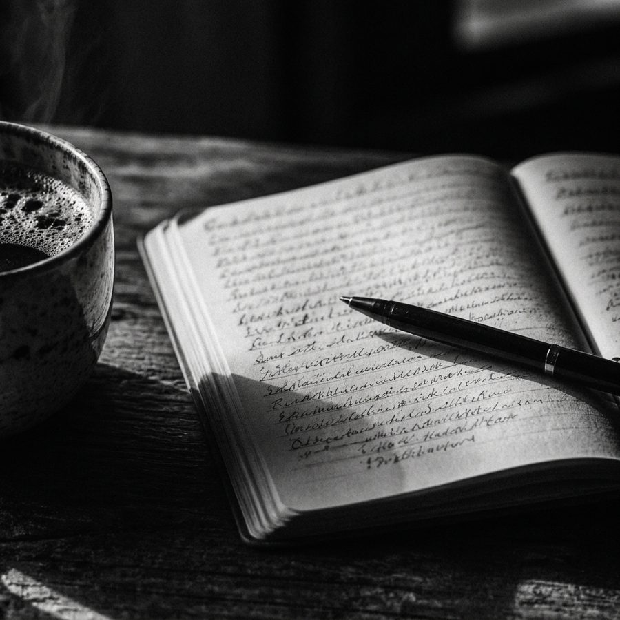 Notitieboek en koffie - investering in mentorschap